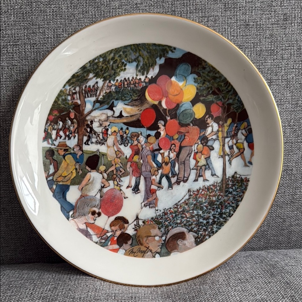 Sunday at the Lincoln Park Zoo Decorative Plate 1973